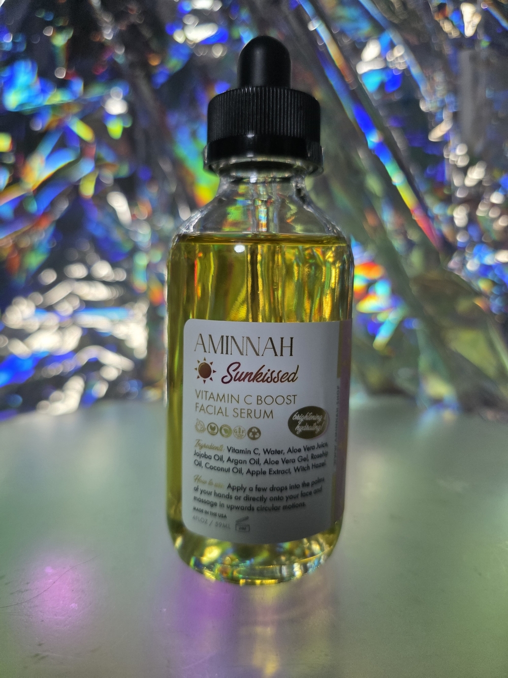 BRAND NEW Aminnah Sunkissed Vitamin C Boost Facial Serum 4 FL OZ BOTTLE
